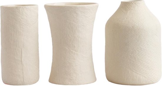 LEEFF - Mini vases MATS - lot de 3 - naturel - céramique - 7 cm