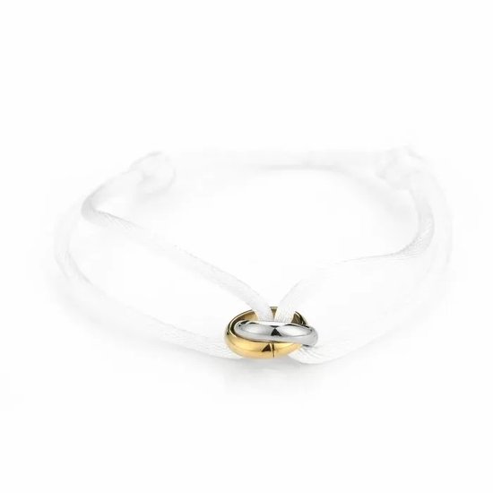 Bijoutheek Armband (Sieraad) Twee Rondjes Wit