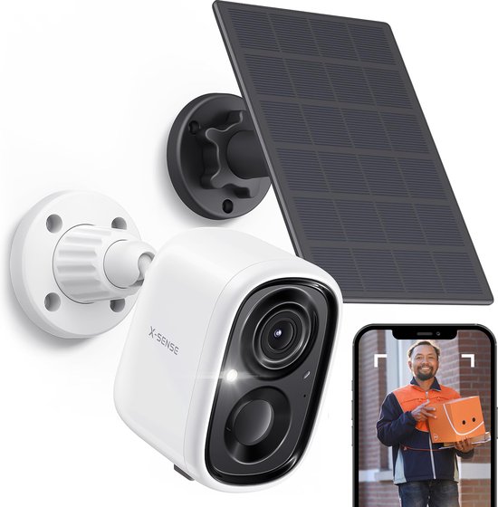 Foto: X sense ssc0a slimme beveiligingscamera met nachtzicht buiten camera draadloos met zonnepaneel buitencamera camerabewaking outdoor camera wifi met app