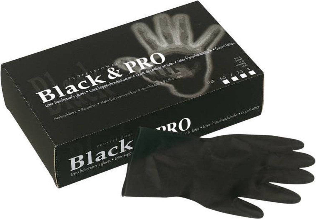 HANDSCHOEN LATEX XL ZWART SATIN 20ST