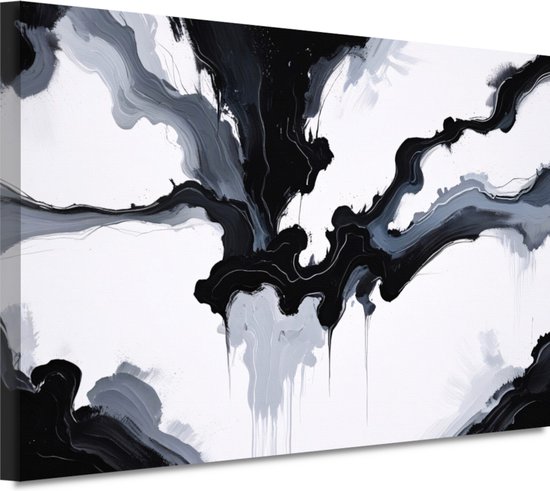 Abstract expressionisme wanddecoratie - Modern wanddecoratie - Canvas schilderijen Woonkamer - Wanddecoratie industrieel - Schilderijen canvas - Slaapkamer accessoires 90x60 cm