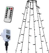VOLTRONIC Vlaggenmast Lichtsnoer - Verlichting - 192 LEDs - Met Afstandsbediening - Buitenverlichting - 2 m Lang - Koud Wit