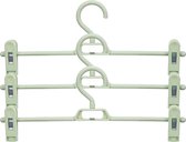 Kipit - broeken/rokken kledinghangers - set 12x stuks - groen - 32 cm - Kledingkast hangers/kleerhangers/broekhangers