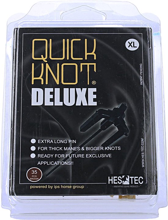 Quick Knot Deluxe® | Manenclip voor Knotten | Geschikt voor Paarden en Pony's | Bruin XL