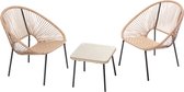 Concept-U - Set van 2 fauteuils + salontafel naturel ACAPULCO