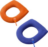 Livano Wasbare Toiletbril Cover - Wc Bril Hoes - Toiletbril - Wc Deksel - Toiletafdekking - Verwarmde Wc Bril - Blauw & Oranje