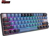 Royal Kludge RK61 Plus - Draadloos Toetsenbord - Mechanisch Gaming Toetsenbord - 61 Keys - RGB Keyboard - Sky Cyan Switches - Indigo