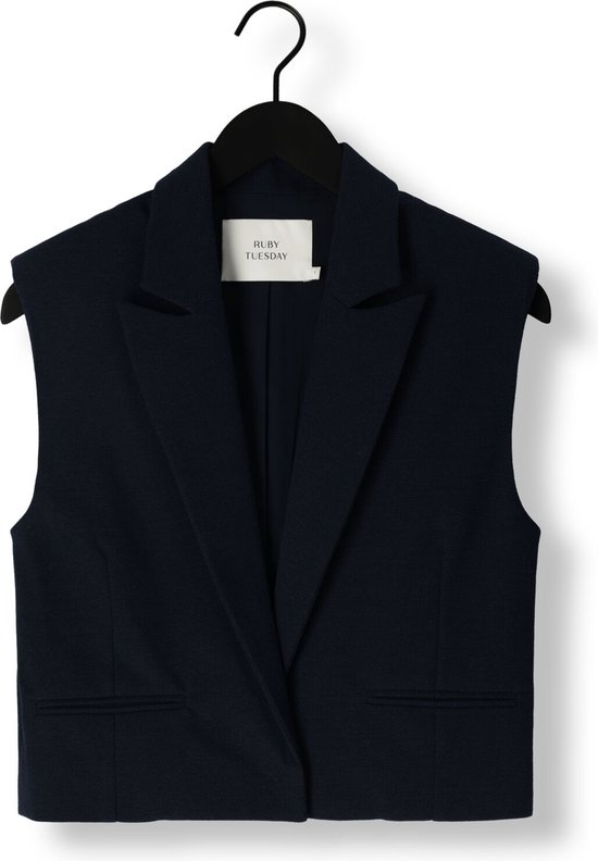 Ruby Tuesday Relin Cropped Waistcoat Blazers Dames - Donkerblauw - Maat 40