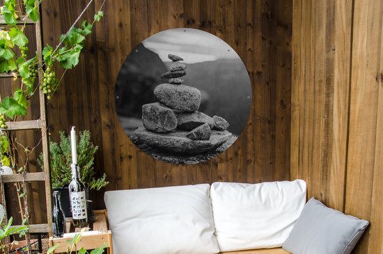 Tuincirkel Balancerende stenen in Noorwegen - 90x90 cm - Ronde Tuinposter - Buiten