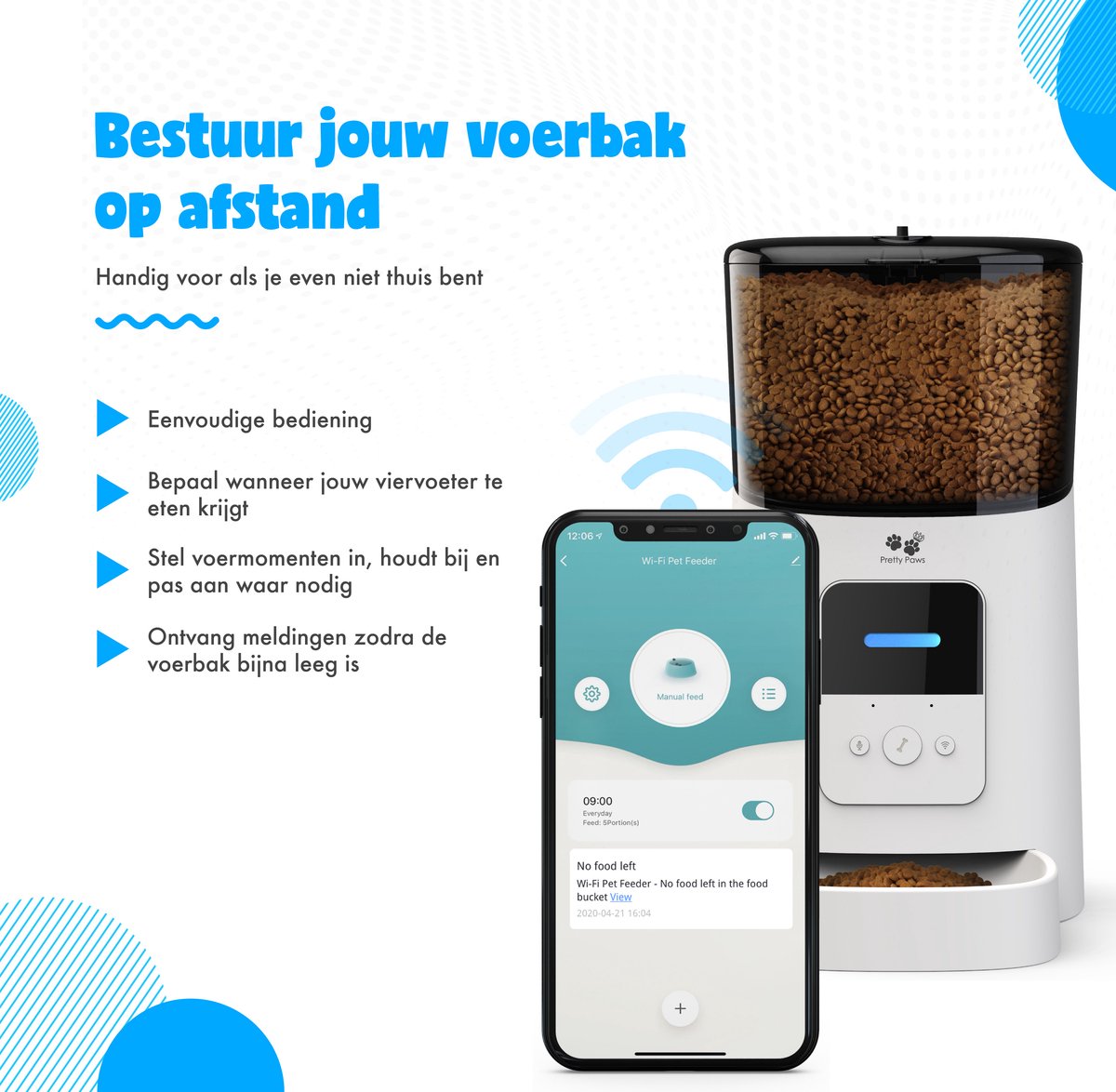 Pretty Paws PP005 Wifi Voerautomaat Wit - Automatische - afbeelding 3