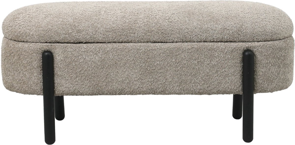 Giga Meubel Opbergbank Vieve - Taupe - Stof - 108x41x48cm