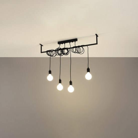 Sollux Lighting - Kroonluchter SALAMANCA 4 zwart