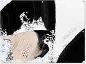 Tuinposter - Verf - Zwart - Abstract - Pastel - Poster voor buiten - Tuindoek - Wanddecoratie - 120x90 cm