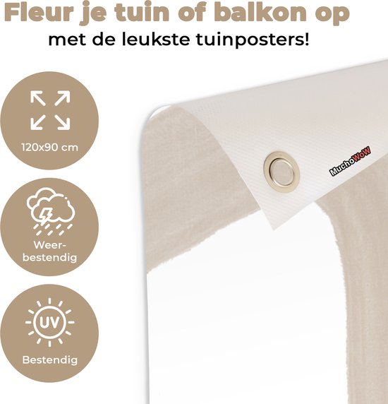 Tuinposter 120x90 cm - Tuindecoratie Abstract - Pastel - Design - Poster voor in de tuin - Buiten decoratie - Schutting tuinschilderij - Tuindoek muurdecoratie - Wanddecoratie balkondoek