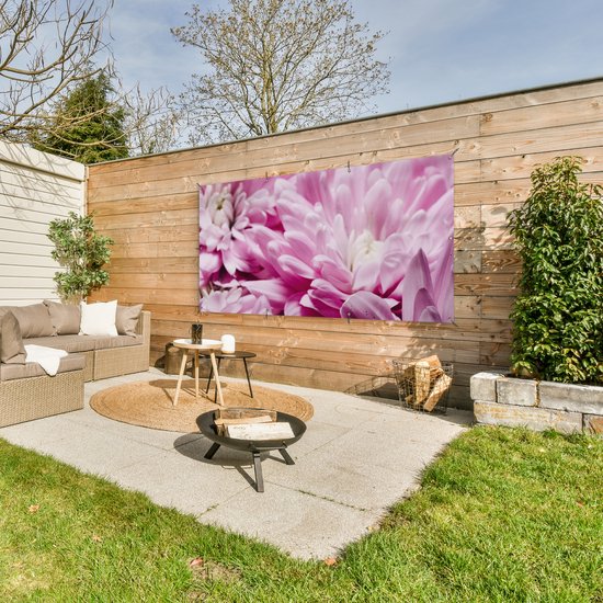Affiche clôture Fleurs - Rose - Nature - 200x100 cm - Toile de jardin