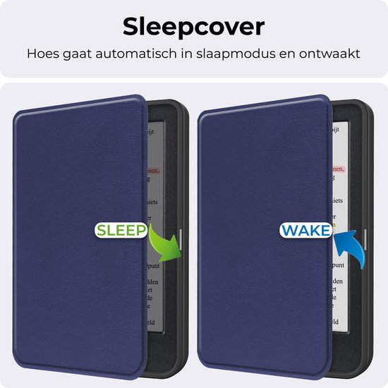 Hoesje Geschikt voor Kobo Clara Colour Hoesje Luxe Bescherm Case Met Screenprotector - Hoes Geschikt voor Kobo Clara Colour Hoes Book Cover - Donkerblauw van Hoesje  — afbeelding 5