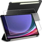 ebestStar - Hoes voor Samsung Galaxy Tab S9, 5G, Slanke Design PU Lederen Etui, Automatische Slaap/Wake, SmartCase hoesje, Zwart + Gehard Glas