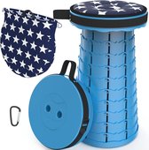 Draagbare klapkruk met kussen - Telescopische en inklapbare campingkruk voor outdoor activiteiten - Belastbaar tot 440 lbs pop up stool