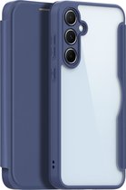 Dux Ducis - Étui de téléphone adapté au Samsung Galaxy A55 4G/5G - Skin x - Book Case - Espace pour cartes - Bleu foncé