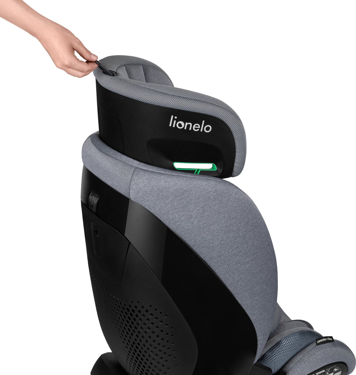 Lionelo Lavender i-Size Baby Autostoeltje - 9 tot 36 kg (1,5-12 jaar / Groep 1 2 3 / 76-150 cm) - Autostoel met ISOFIX - Hoge Versterkte Zijbescherming - Ventilatie – Stalen Versterkin - Installatie-indicatoren - 5 Ligposities, Verstelbare Hoofdsteun thumbnail 3