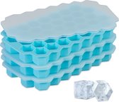 Relaxdays ijsblokjesvorm siliconen - set van 3 - ijsklontjesvorm - zeshoekig - bpa-vrij