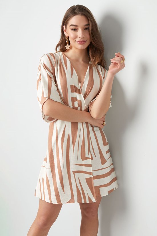 Mini jurk met print - nieuwe collectie - lente/zomer 2024 - dames - beige