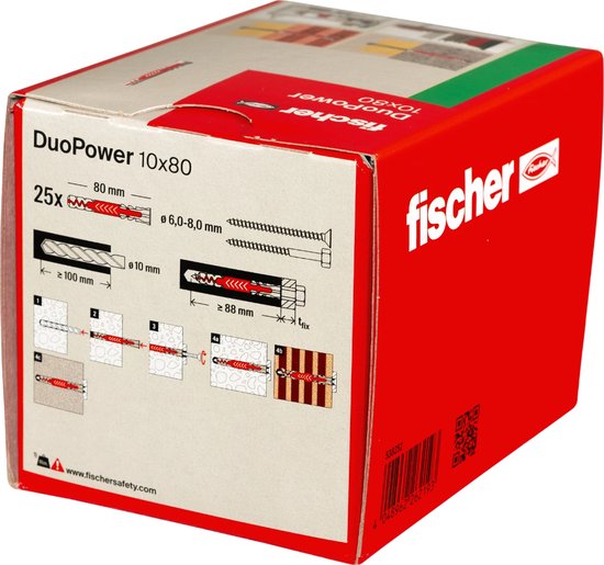 Fischer DUOPOWER 10x80 LD 2-componenten plug 80 mm 10 mm 538252 25 stuk(s) - Fischer
