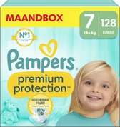 Couches Pampers Premium Protection - Taille 7 - 128 Pièces - 15kg+