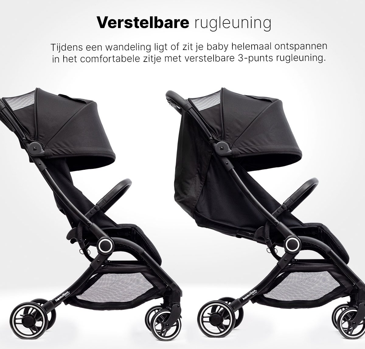 Hamilton by Yoop S2 Lichtgewicht Buggy - MagicFold - Tot 22 kg - Compacte Reisbuggy - Bekerhouder en Reisband - Zwart – foto 3