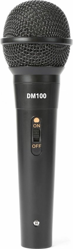 Fenton DM100 zwarte dynamische microfoon voor o.a. DJ's en karaoke