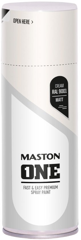 Maston ONE - Peinture en aérosol - Mat - Crème (RAL 9001) - 400 ml