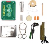 Kikkerland Surival kit 10 in 1 Noodpakket - Outdoor camping survival set - Survival spullen - nooddeken, vuursteen
