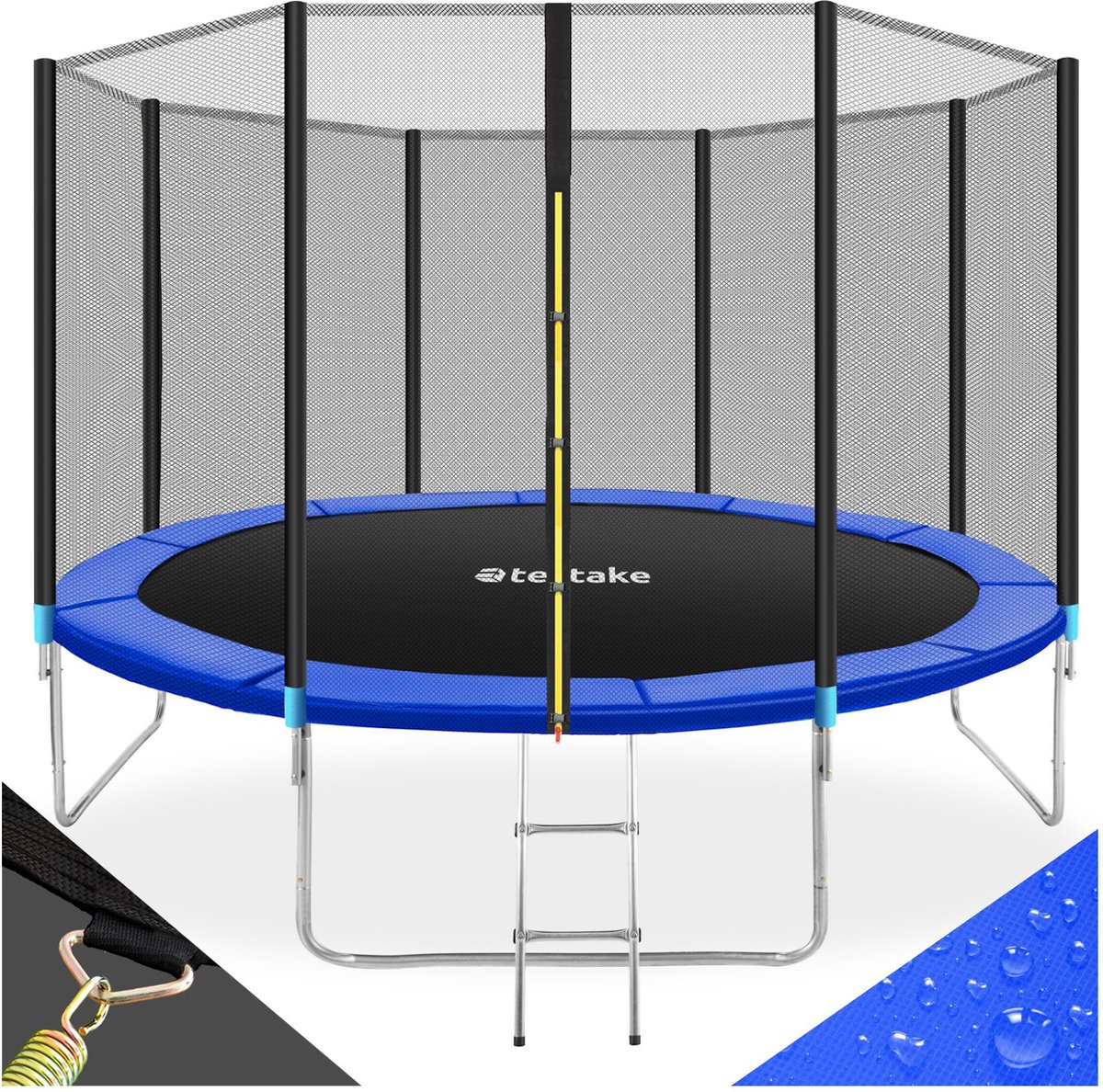 tectake® - TÜV-geteste tuintrampoline - 396 cm - kindertrampoline met veiligheidsnet als buitenspeelgoed sporttrampoline of buitenspeelgoed