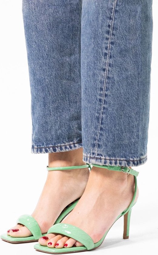Sacha - Dames - Groene sandalen met hak - Maat 37