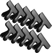 Grote metalen clips, 10 stuks sluitclips van roestvrij staal, sterke veerkracht, zwart