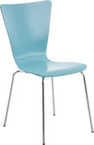 Clp Visitor chair AARON chaise de cuisine, chaise de conférence - avec assise ergonomique en bois - bleu clair