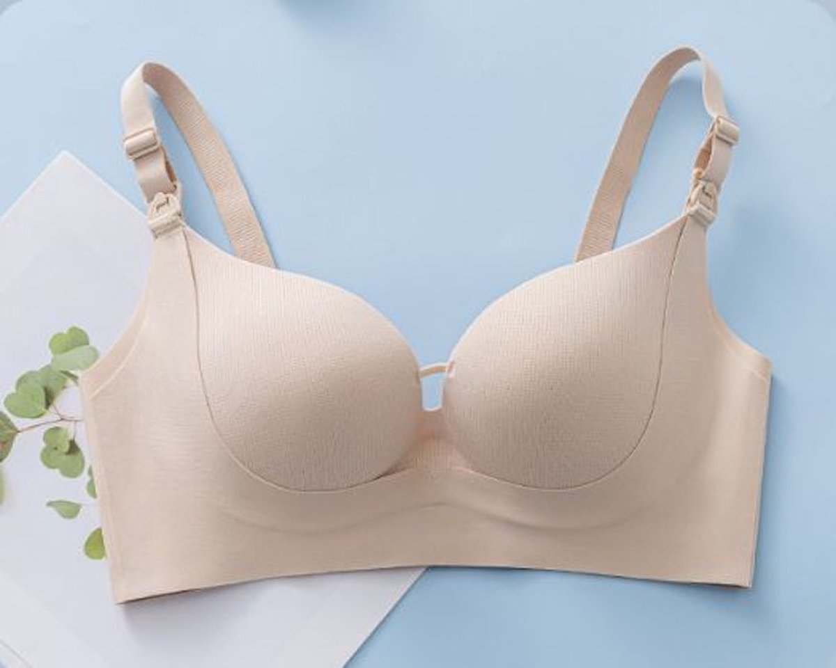 Wow Peach - Shaped Seamless Voedings BH - Padded Beha - Zonder Beugel - Naadloos - Borstvoeding - Nursing - Mama - Comfort - Soft - Ademend - Kleur: Nude - Maat: XXL