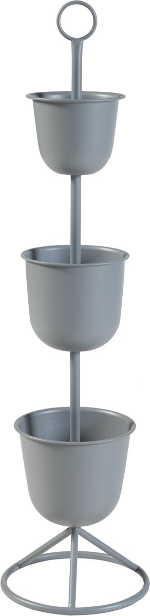 Plantenstandaard Alphen 3 bloempotten 110x28 cm grijs [en.casa]