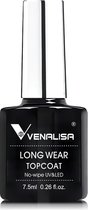 Venalisa Gellak Top Coat - Long Wear - 7.5 ml - Long Wear Top Coat Gel - Long Wear Top Coat Nagellak - Long Wear Top Coat No Wipe - Venalisa Gellak - Gellak Nagellak