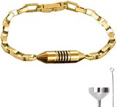 Luxe As Armband - 20 CM - Met Ashanger - Voor As, Haren of Parfum - Assieraad - Gedenksieraad - Urn - Incl. As vuller en Opbergzakje - Solid Gold