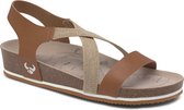 Suecos Syren sandalen dames maat 37 - cognac - comfortabel - schokabsoberend - antibacterieel - flexibele zool - sleehak