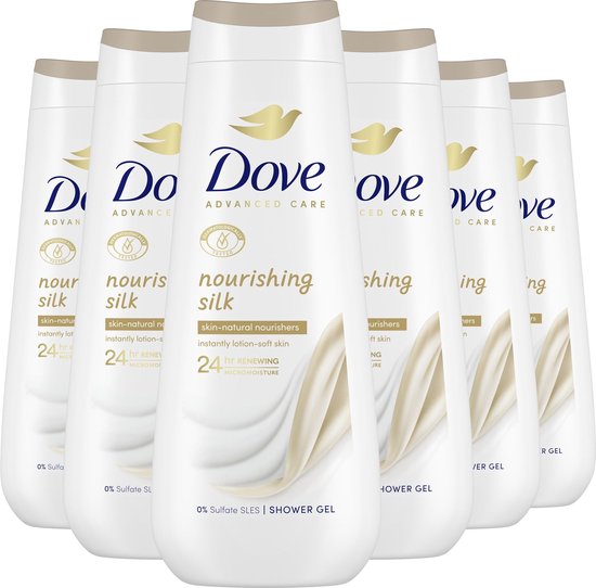 Dove Advanced Care Verzorgende Douchegel - Nourishing Silk - 6 x 600 ml - Voordeelverpakking