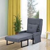 Sweiko 3-in-1 slaapbank eenpersoons slaapstoel, binnenligstoelen, converteerbare chaise longue, opklapbare sofa stoel met kussen, gewatteerde luie bed vrijetijdsleuning voor thuiskantoor