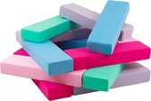 Foam blokken kinderen - 15 delig - XXL bouwblokken - blauw, roze, paars, mint
