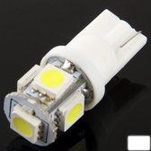 T10 5 LED Super White voertuigautosignaallamp (paar) (wit)