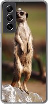 Geschikt voor Samsung Galaxy S21 FE hoesje - Stokstaartje - Dier - Wild - Siliconen Telefoonhoesje