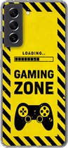 Geschikt voor Samsung Galaxy S21 FE hoesje - Gaming - Quotes - Controller - Gaming zone - Game - Siliconen Telefoonhoesje