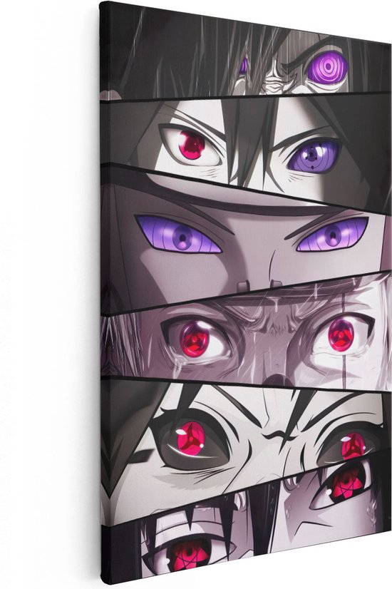 Artaza Canvas Schilderij Ogen van Anime Serie Naruto - 40x60 - Poster Foto op Canvas - Canvas Print