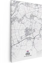 Artaza - Peinture sur Canevas - Carte de ville d'OSS dans le blanc - 40x60 - Petit - Photo sur Toile - Impression sur Toile