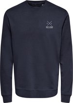 Only & Sons Trui Onssergio Life Logo Crew Neck Sweat 22022727 Dark Navy Mannen Maat - M